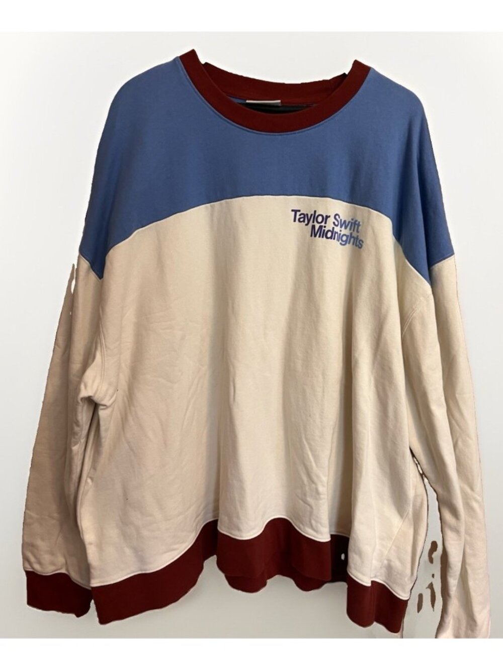 Taylor Swift Midnights Women's Colorblock Crew Neck Fleece Sweatshirt 4XL. Dd